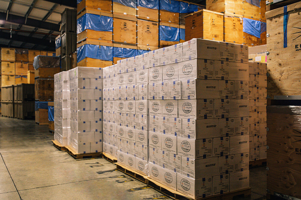 Packaging boxes in the Empire Nut warehouse