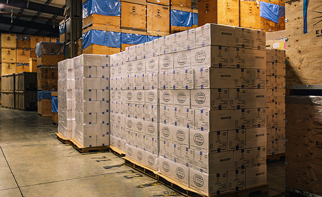 Packaging boxes in the Empire Nut warehouse